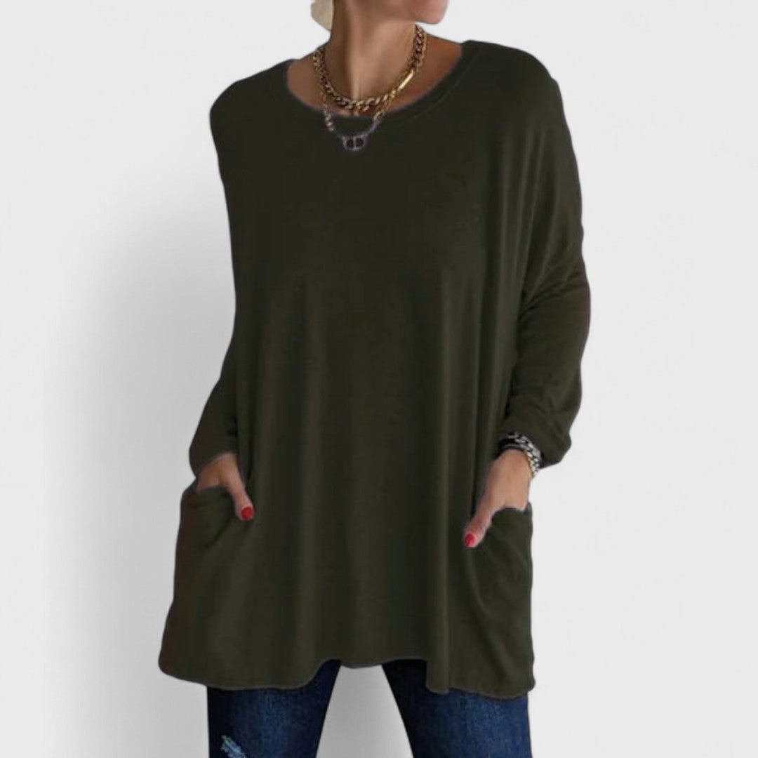 Moira - Blusa manga longa relaxada