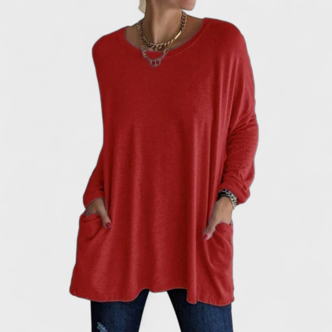 Moira - Blusa manga longa relaxada