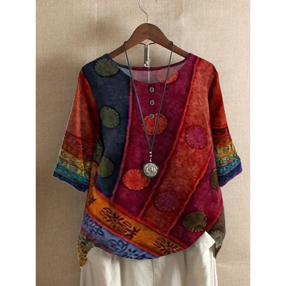 Valarie - Blusa Boêmia Colorida