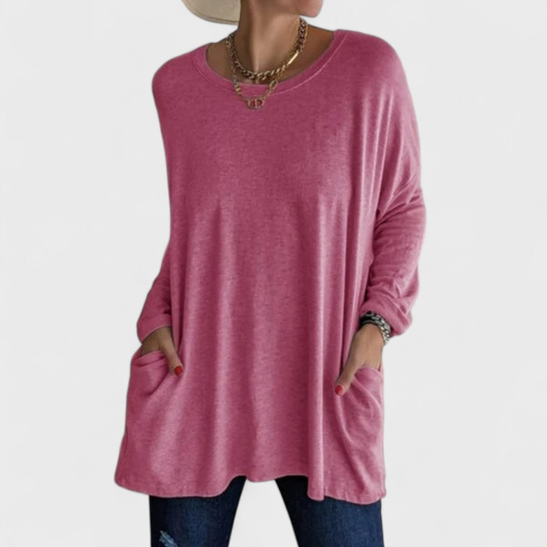 Moira - Blusa manga longa relaxada