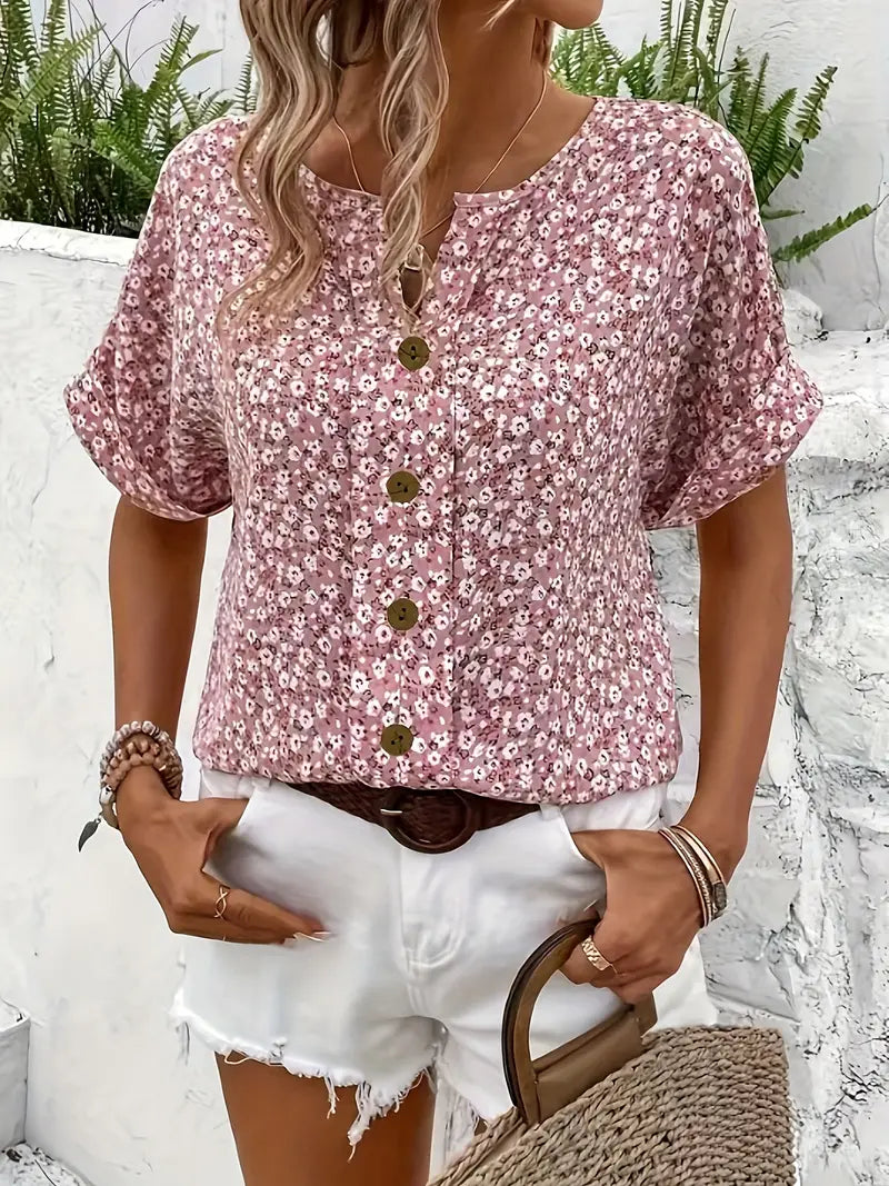 Verna | Blusa elegante com estampa floral