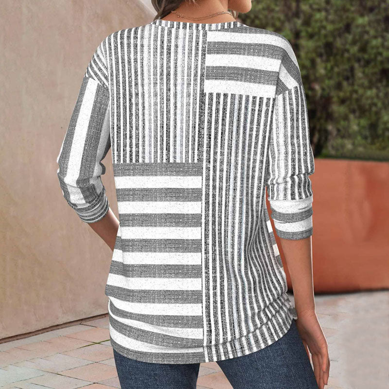 Jacqueline | Blusa listrada em tecido respirável
