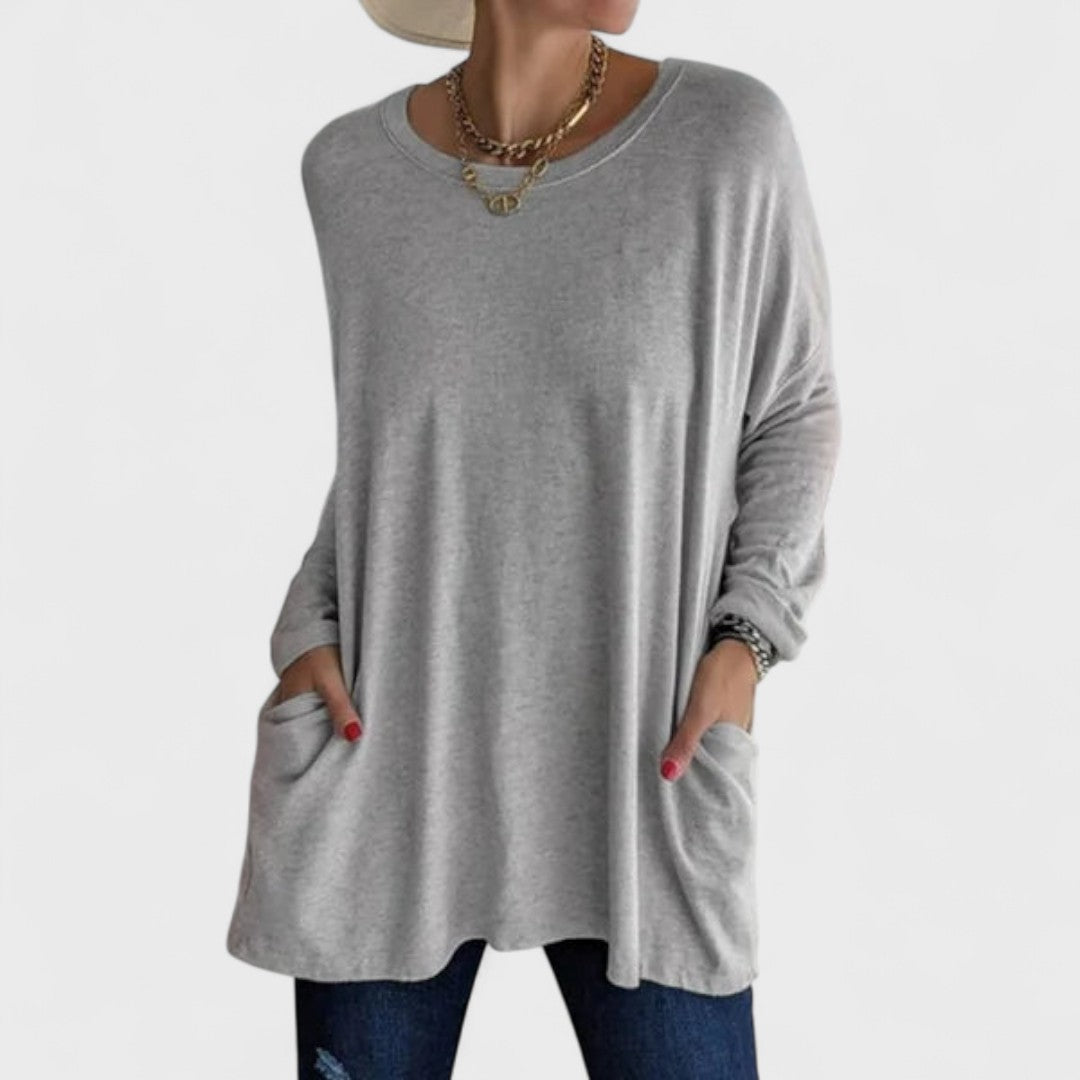 Moira - Blusa manga longa relaxada