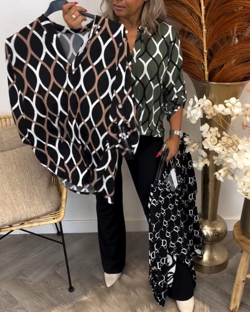 Janny™ | Blusa casual com mangas compridas e estampa elegante