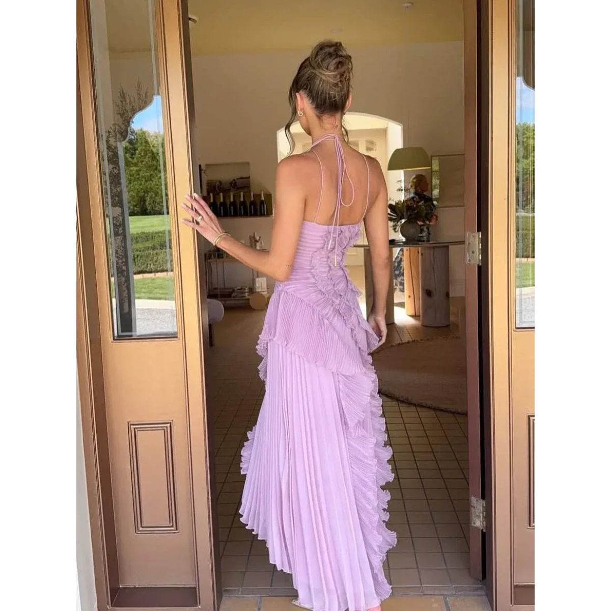 OLAYA | Vestido longo com babados