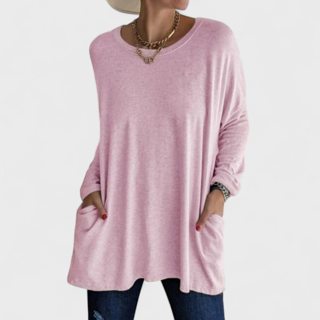 Moira - Blusa manga longa relaxada