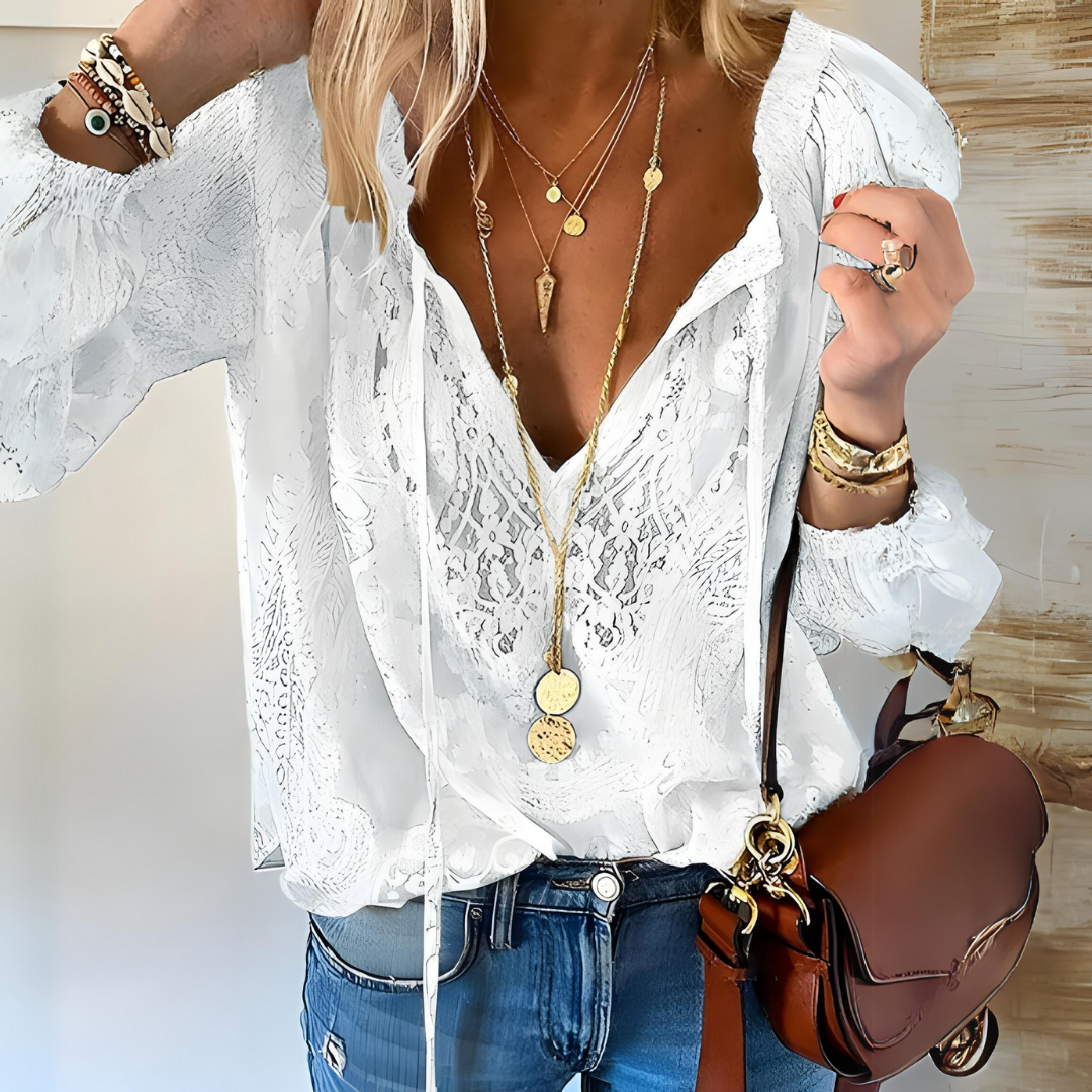 Jill - Blusa Boho Feminina de Crochê