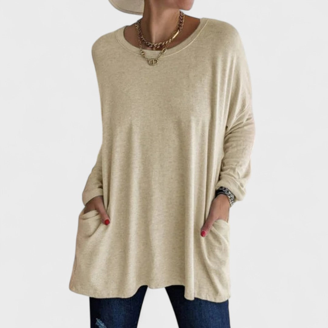 Moira - Blusa manga longa relaxada