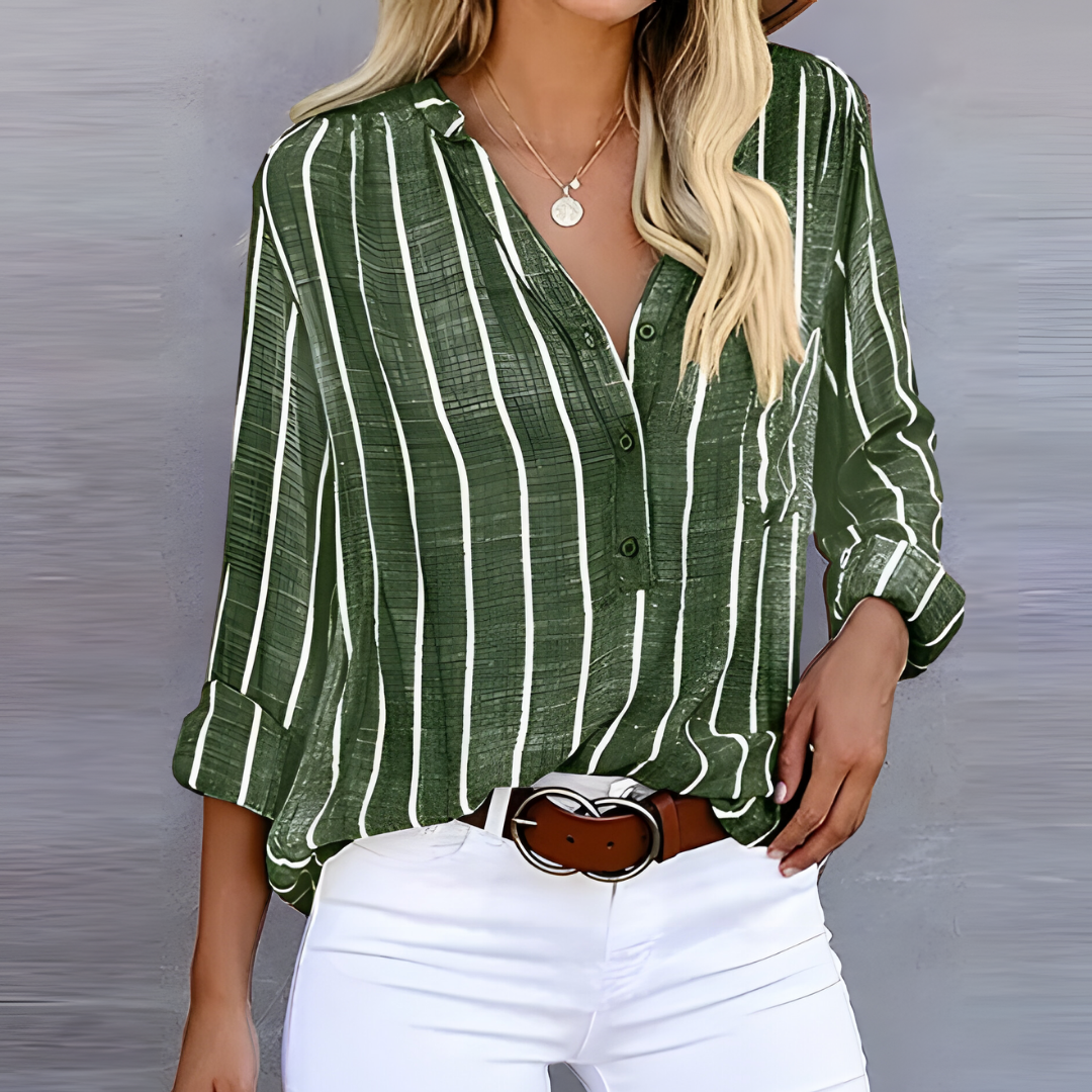 Jantien - Blusa Feminina Listrada Moderna