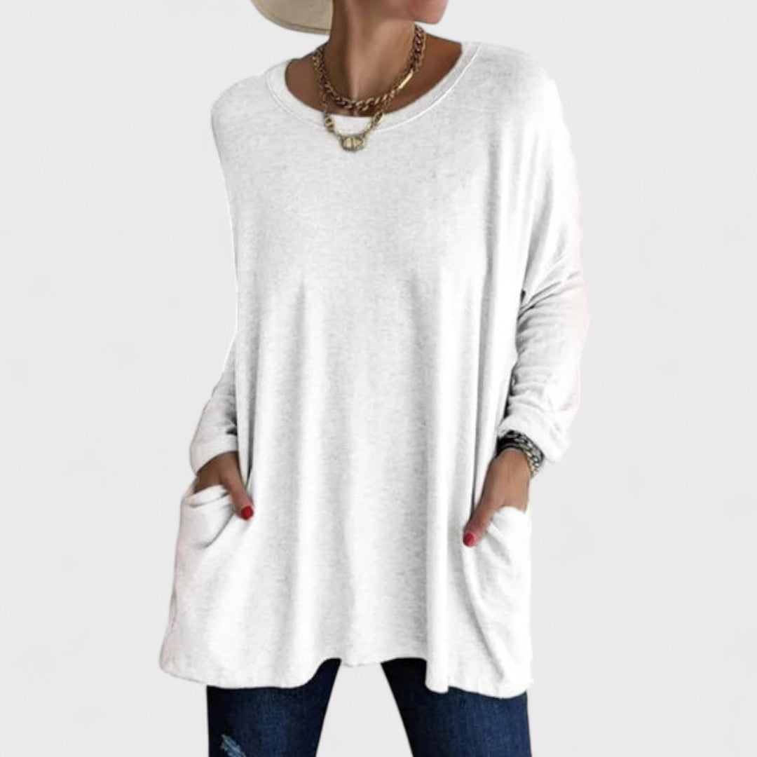 Moira - Blusa manga longa relaxada