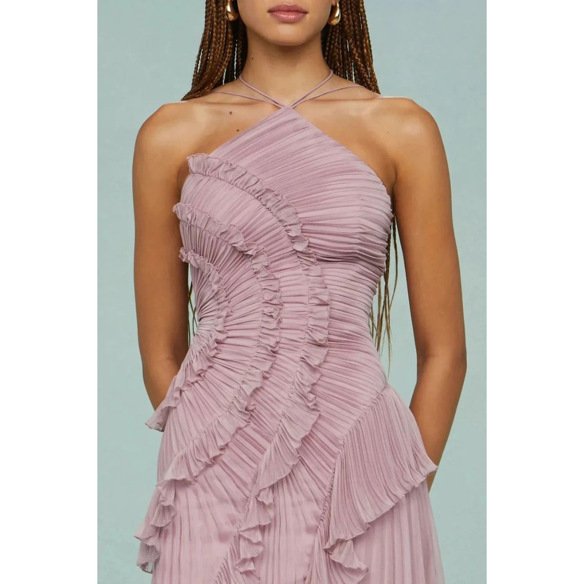 OLAYA | Vestido longo com babados
