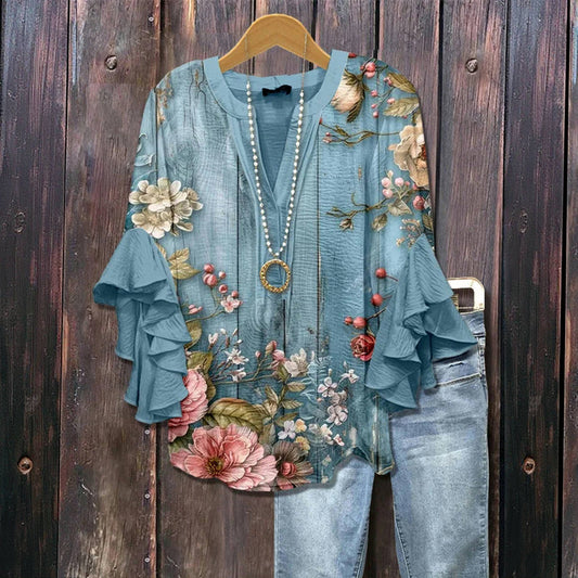 Pastello™  | Linda blusa floral para primavera e o verão