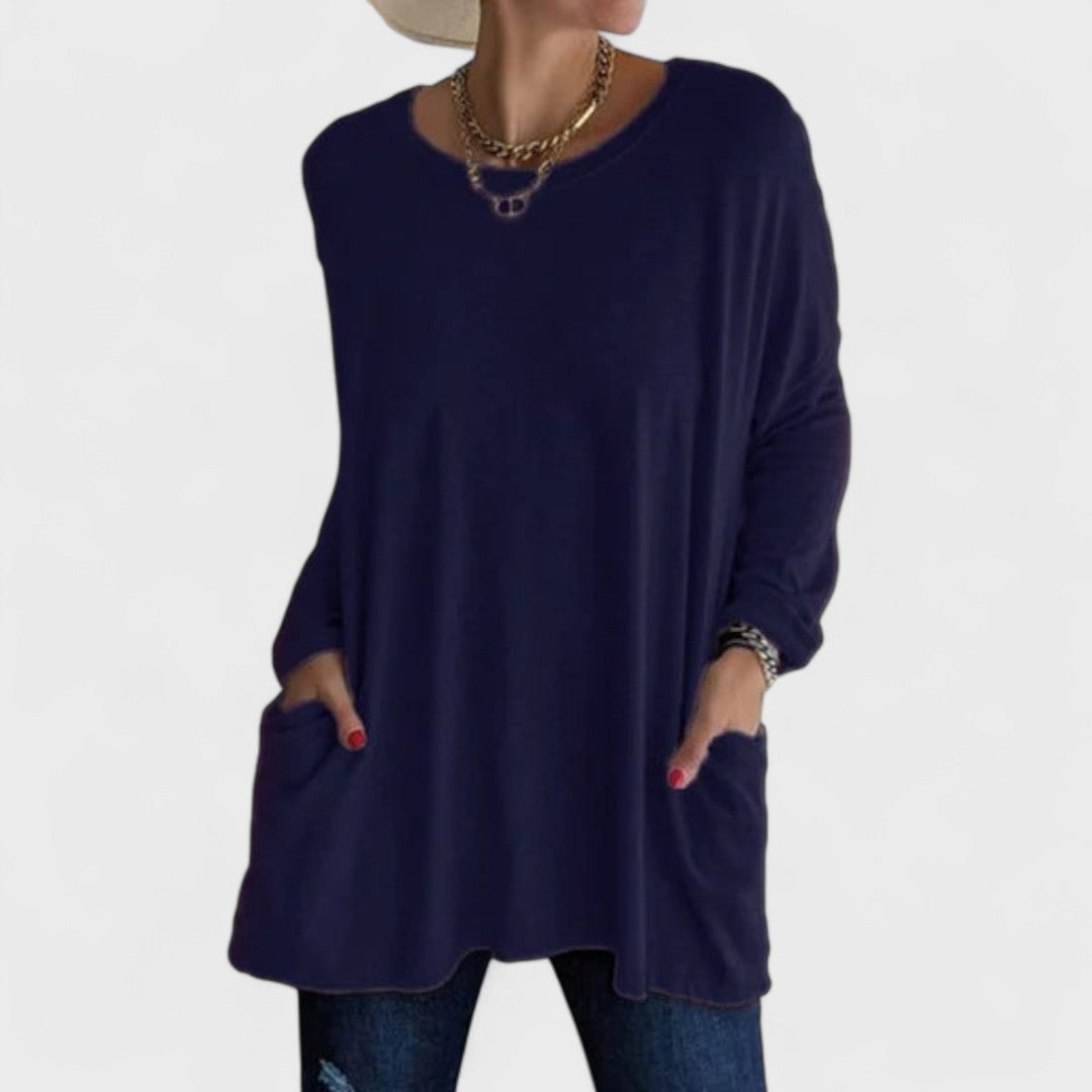 Moira - Blusa manga longa relaxada