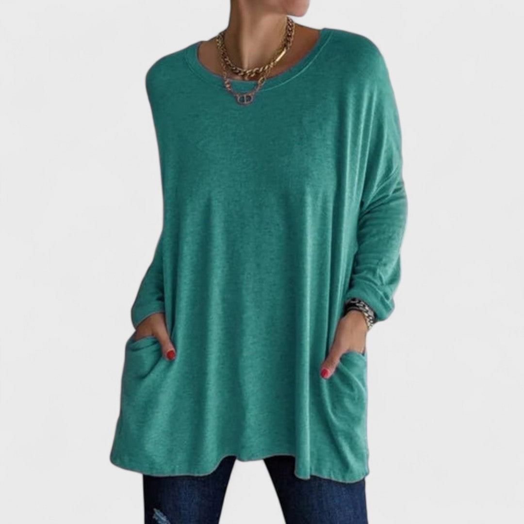 Moira - Blusa manga longa relaxada