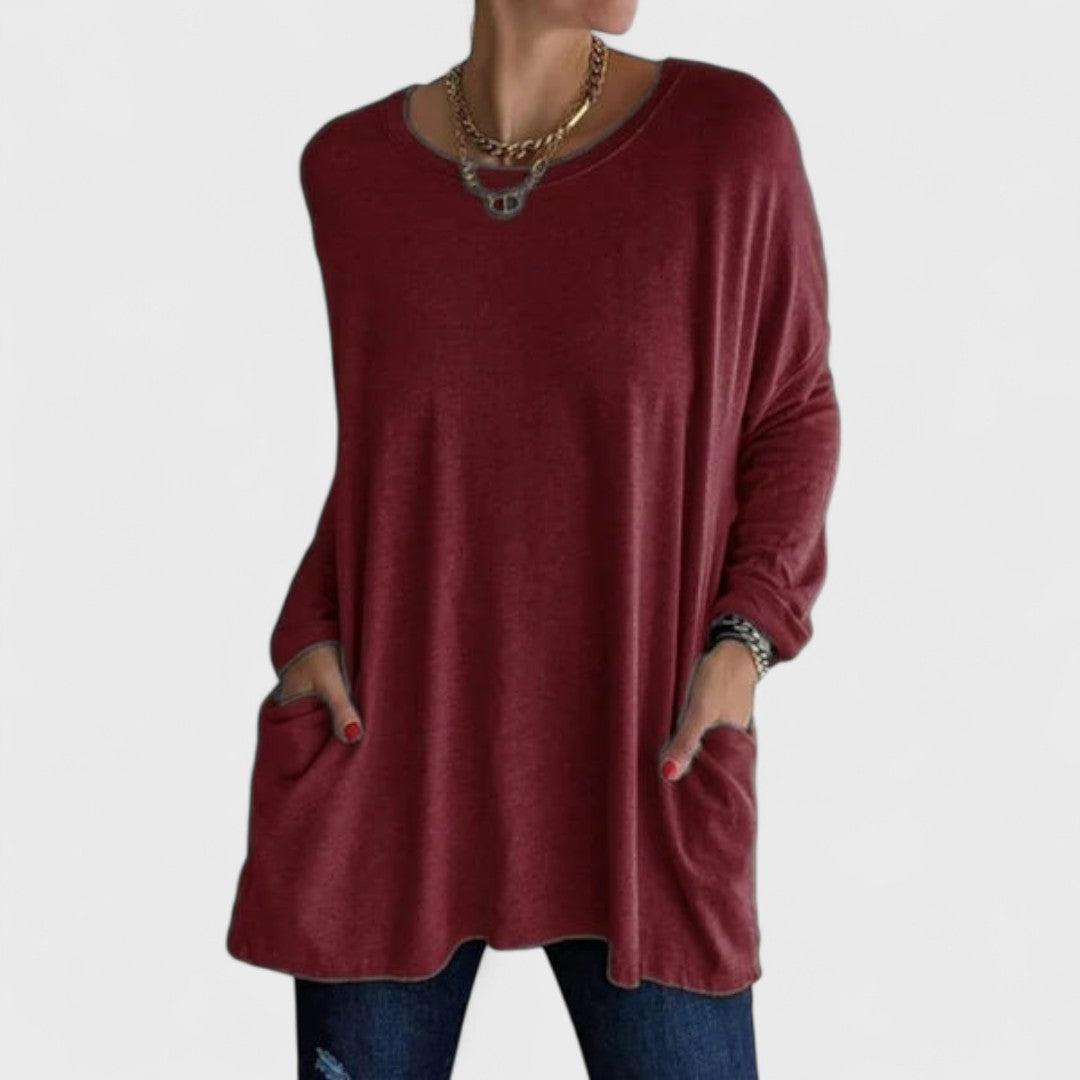 Moira - Blusa manga longa relaxada