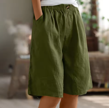 Hadubrandis – Shorts Longos e Arejados em Algodão para o Dia a Dia