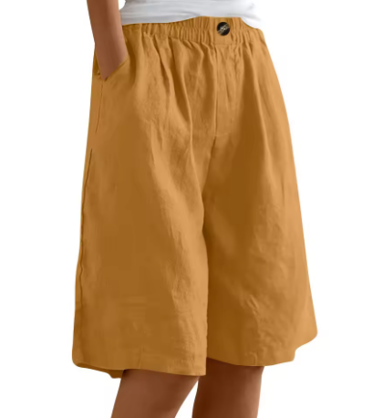 Hadubrandis – Shorts Longos e Arejados em Algodão para o Dia a Dia