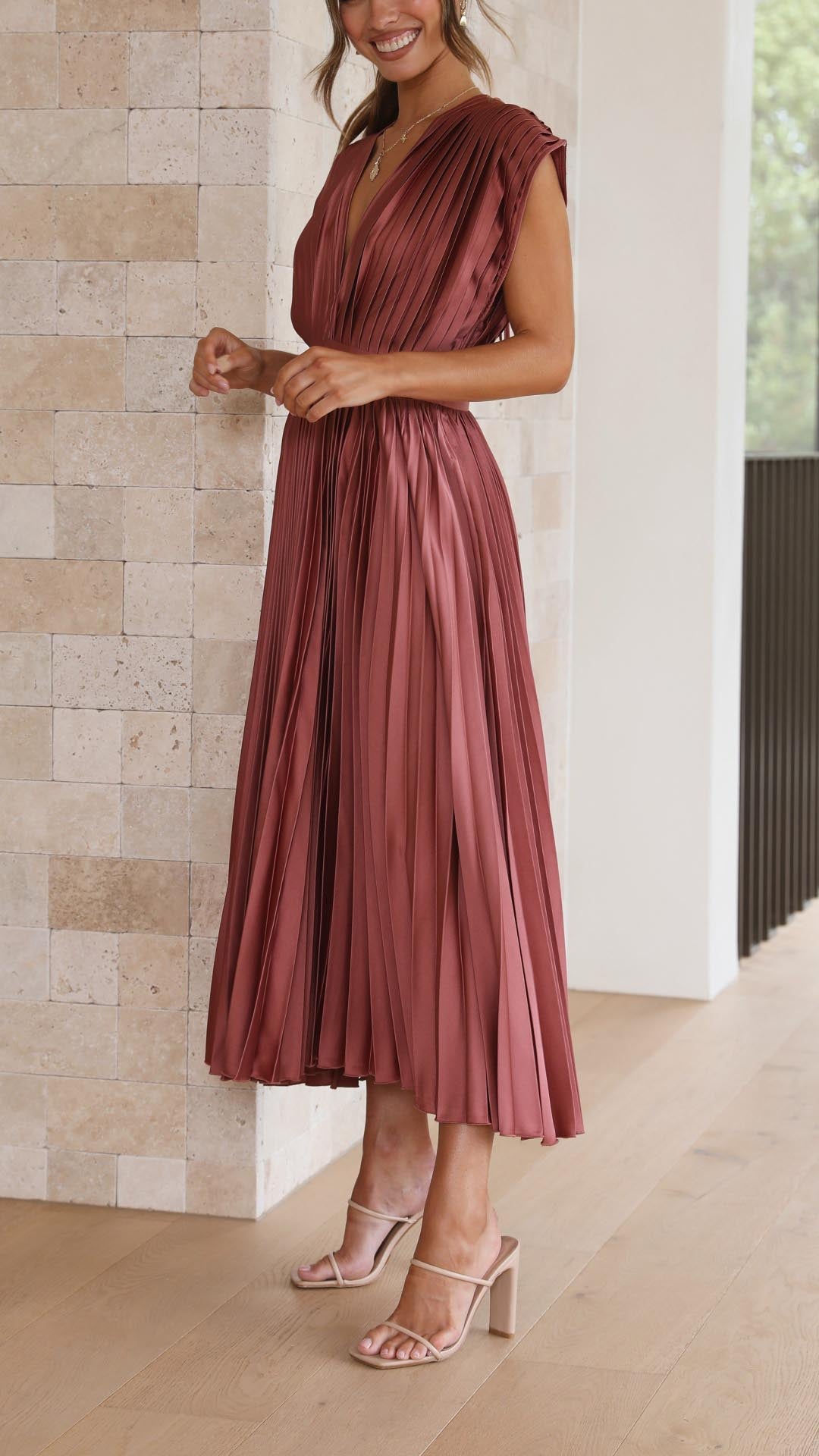 Maria - Vestido plissado elegante