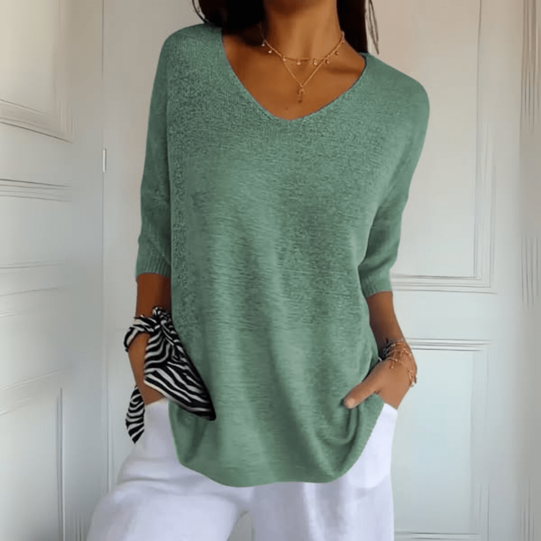 Anna | Top de malha com decote em V