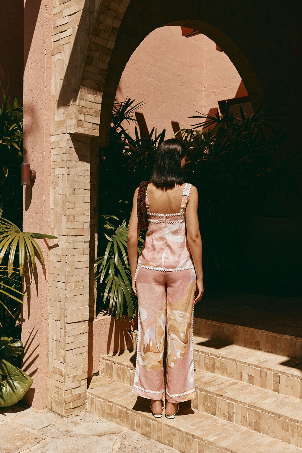 Blusa de verão com botões e estampa exclusiva – estilo europeu
