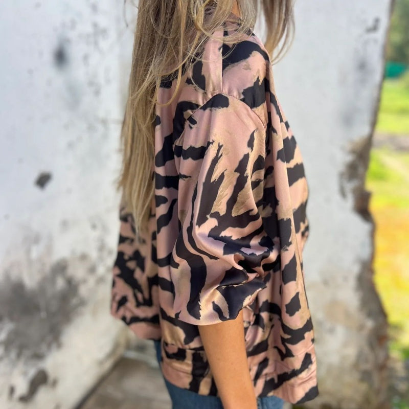 Zaira™ | Jaqueta de primavera com zíper zebra
