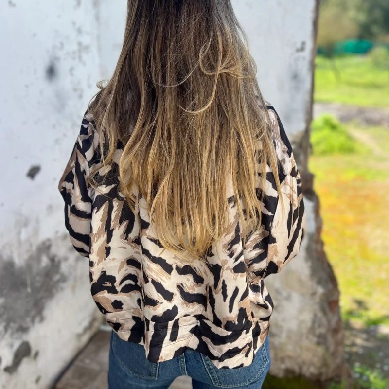 Zaira™ | Jaqueta de primavera com zíper zebra
