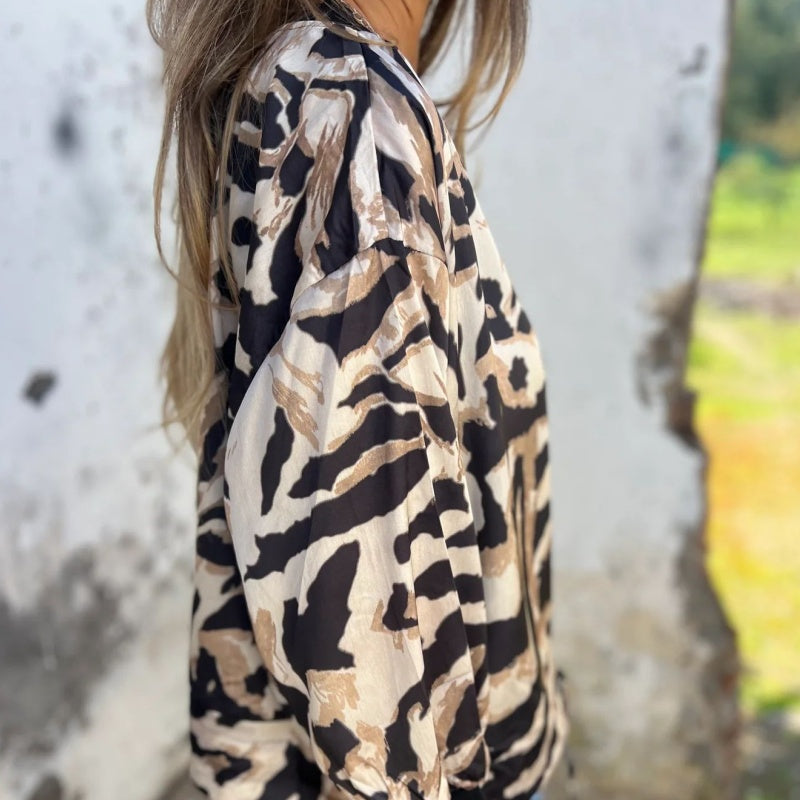 Zaira™ | Jaqueta de primavera com zíper zebra