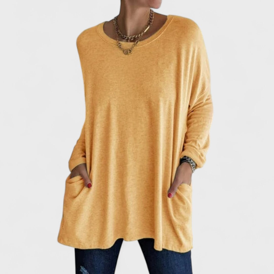 Moira - Blusa manga longa relaxada