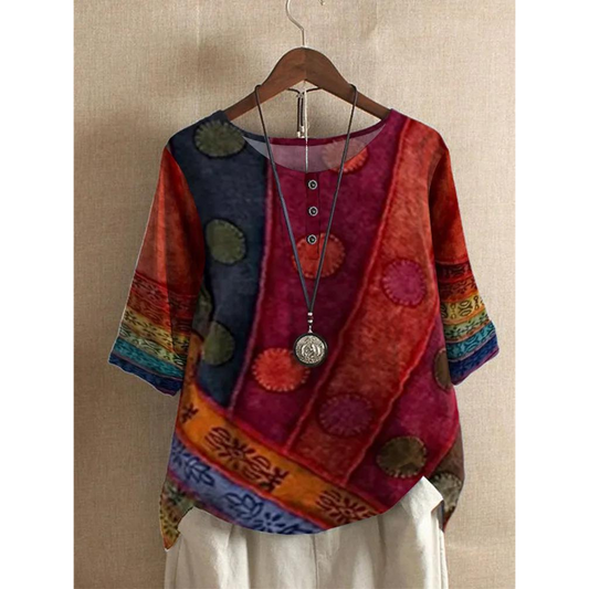 Valarie - Blusa Boêmia Colorida