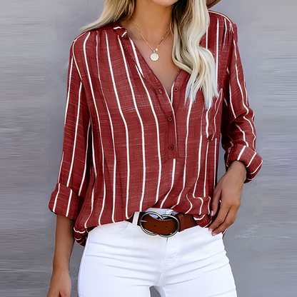 Jantien - Blusa Feminina Listrada Moderna
