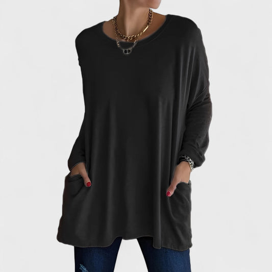 Moira - Blusa manga longa relaxada