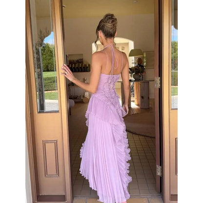 OLAYA | Vestido longo com babados