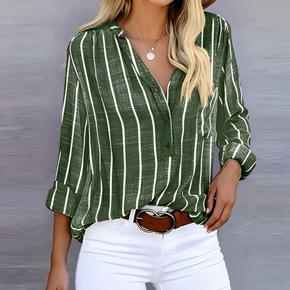 Jantien - Blusa Feminina Listrada Moderna