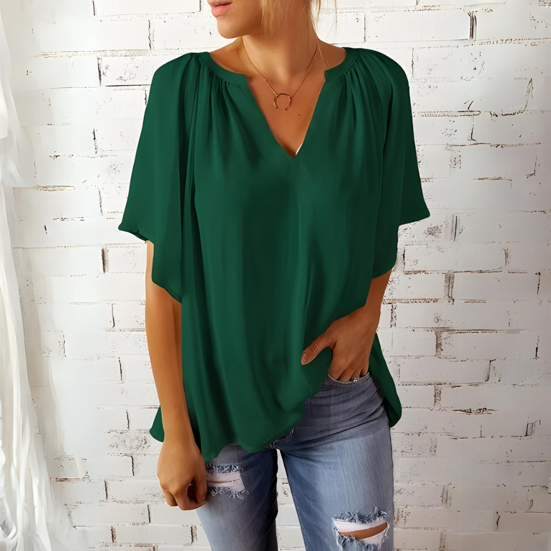 Tineke - Blusa feminina elegante com decote em V