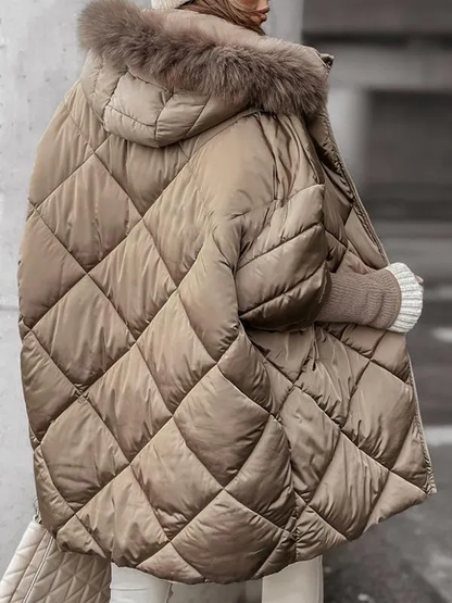 Annette - Conjunto de inverno com capuz e estampado de diamantes