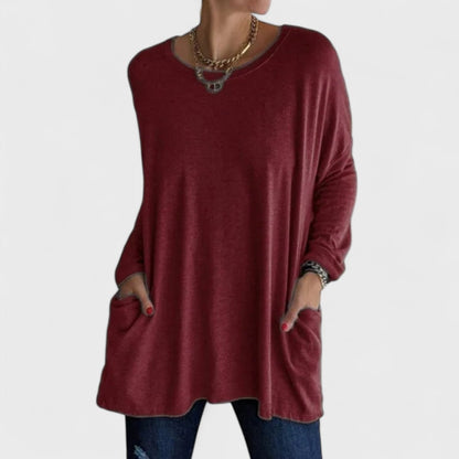 Moira - Blusa manga longa relaxada