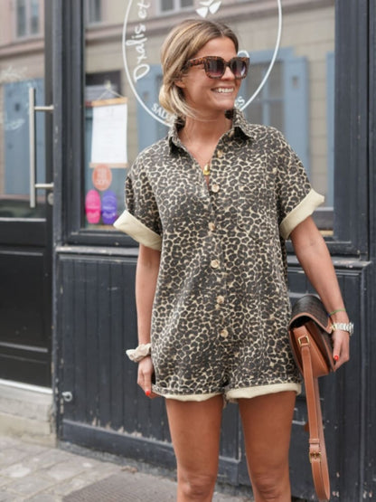 Nonette™ |  Vestido-camisa com estampa de leopardo