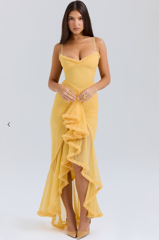 Jolene – Vestido Longo com Volantes
