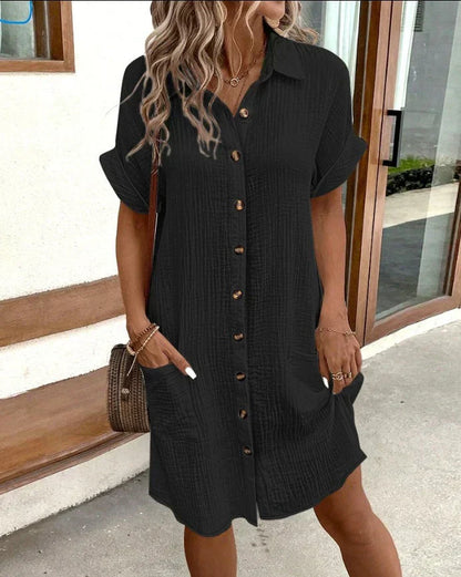 Renata™ - Vestido polo oversized em tecido