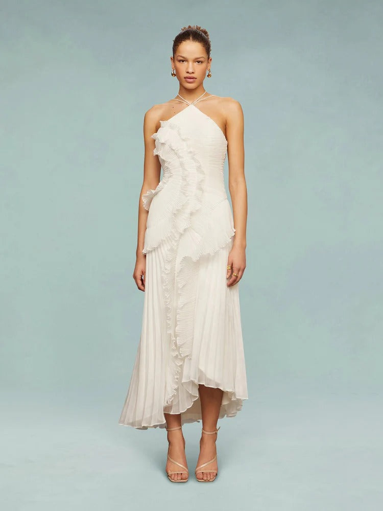 OLAYA | Vestido longo com babados