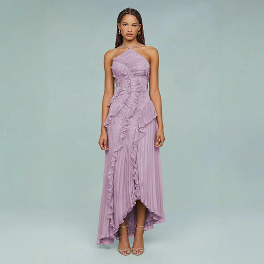OLAYA | Vestido longo com babados