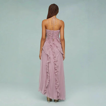 OLAYA | Vestido longo com babados