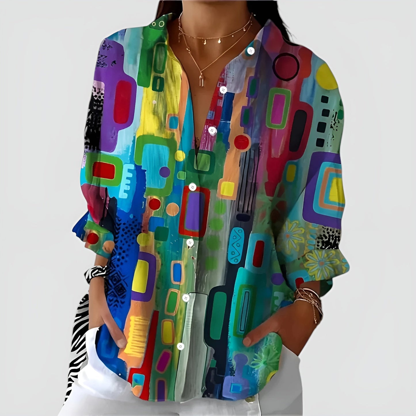 Edna™ Blusa com estampa geométrica