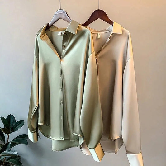 Camisa de cetim para mulher