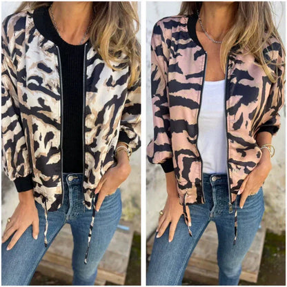 Zaira™ | Jaqueta de primavera com zíper zebra